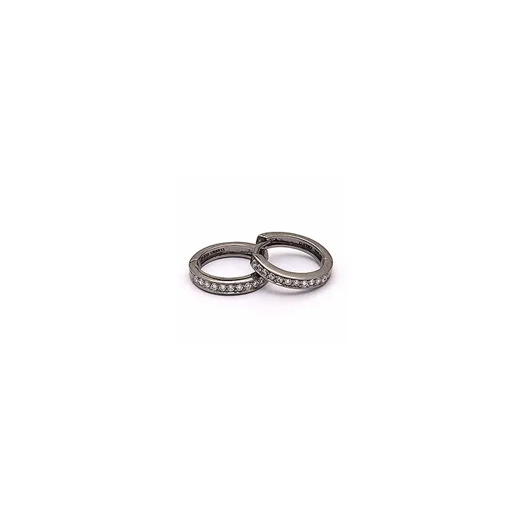 14 mm creol i svart rhodinerat silver
