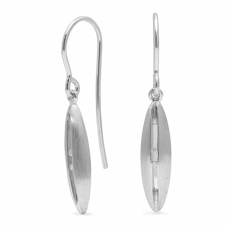 Långa diamant örhängen i silver med diamanter 