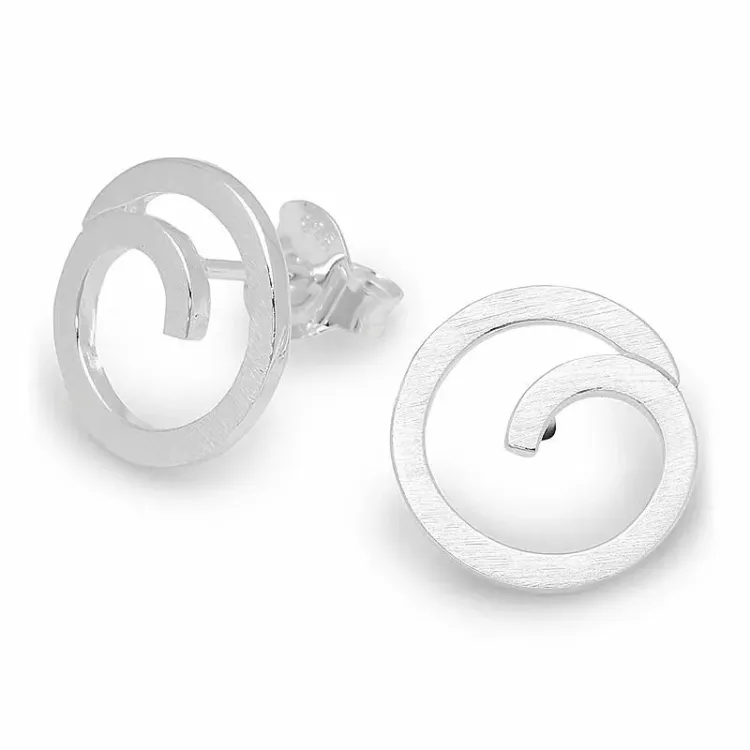 Runda örhängestift i silver