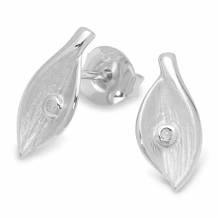 abstrakt örhängestift i silver