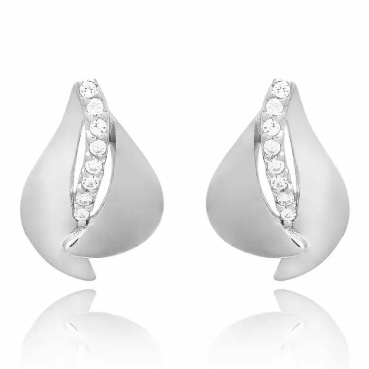  set med örhängen och halsband i silver vit zirkon
