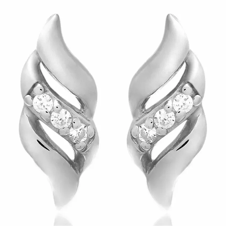 Set med örhängen och halsband i silver vit zirkon