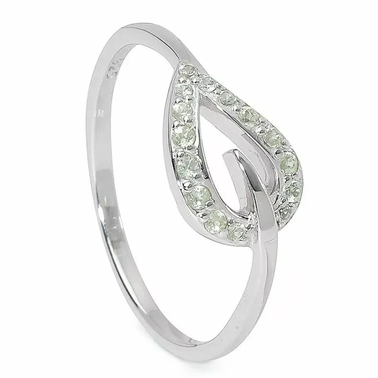 blad ring i silver