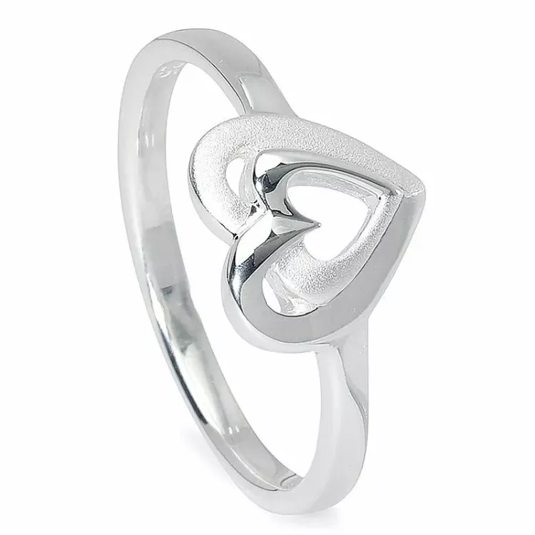 Elegant hjärta ring i silver