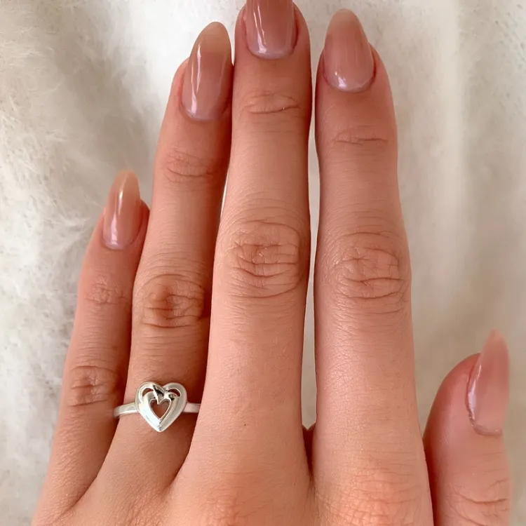 Elegant hjärta ring i silver
