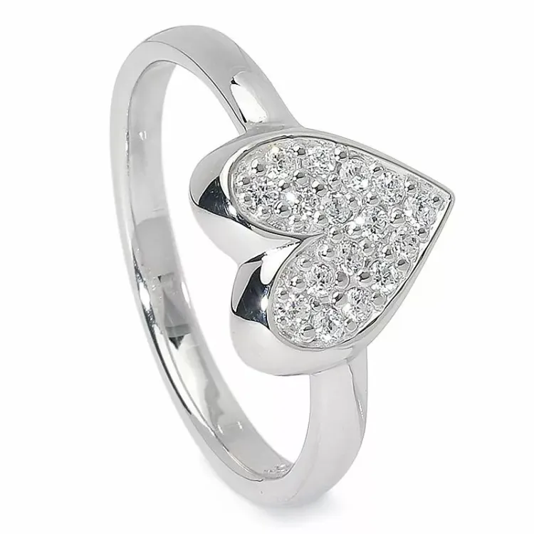 Stor hjärta ring i silver