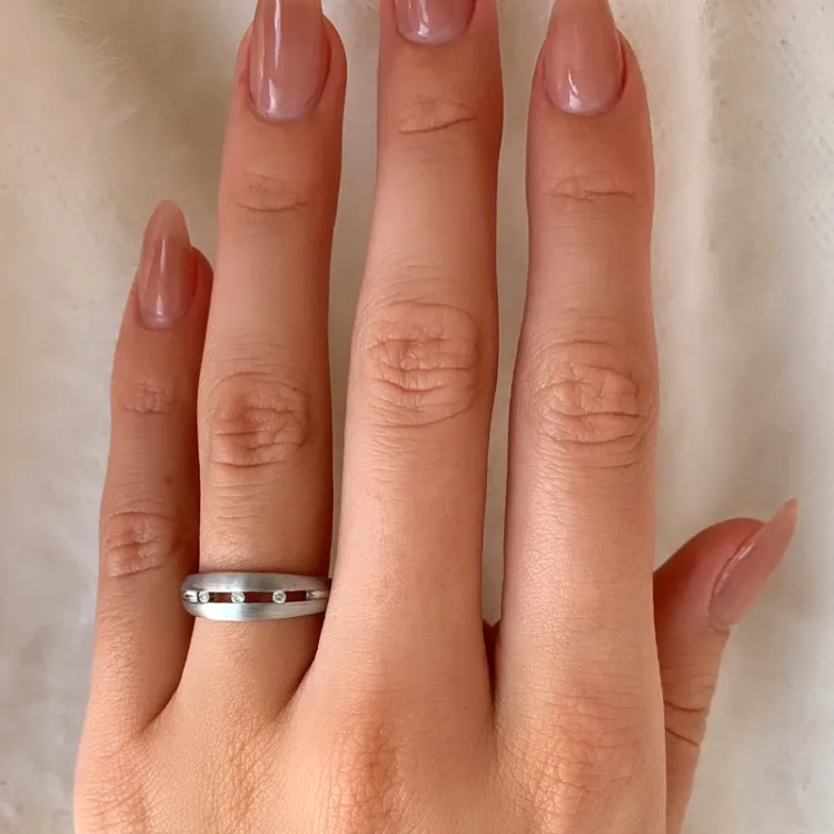 diamant ring i silver