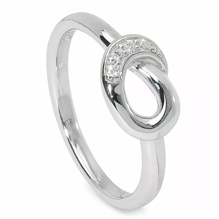 Oval zirkon ring i silver