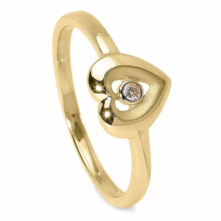 hjärta ring i 9 karat guld