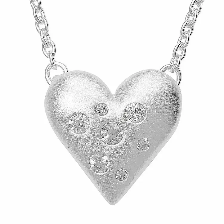hjärta halsband i silver med hjärthängen i silver