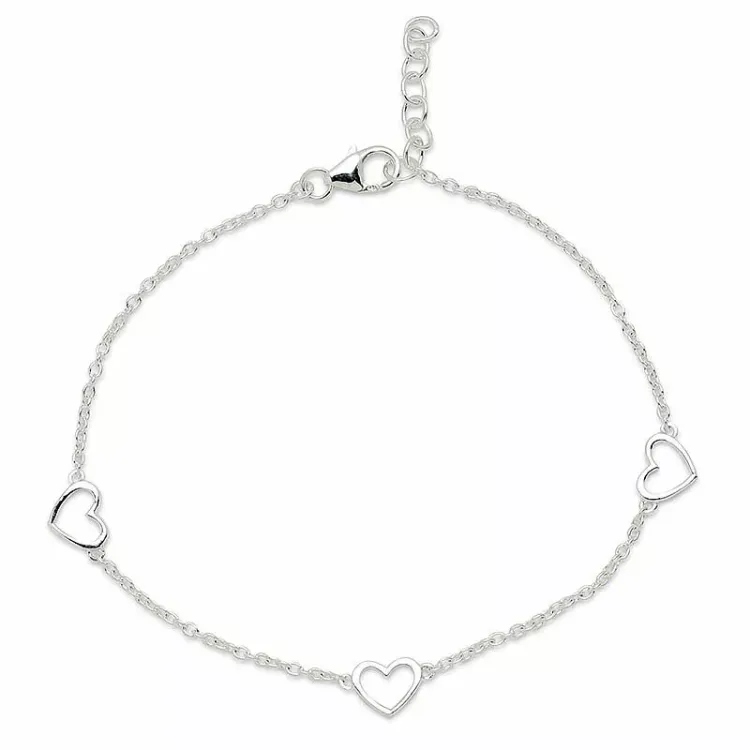 Hjärta armband i silver med hjärthängen i silver