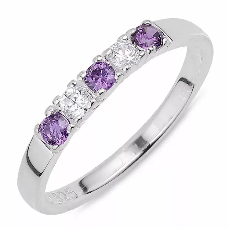rosa zirkon ring i silver
