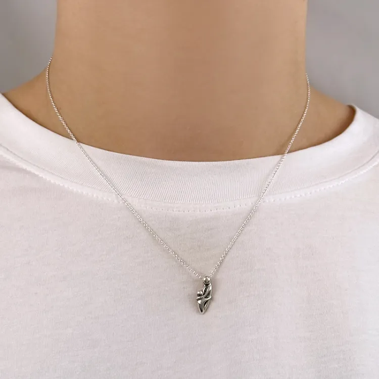 mor och barn hängen i oxiderat sterlingsilver