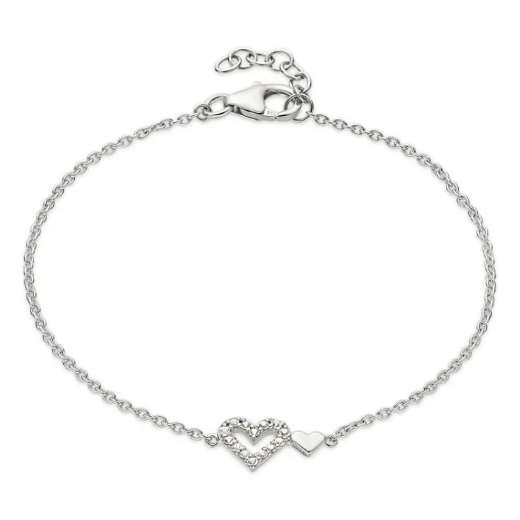 hjärta armband i silver