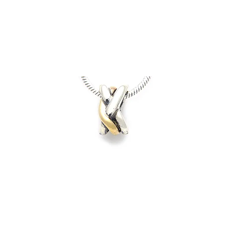 hängen i oxiderat sterlingsilver och 8 karat guld