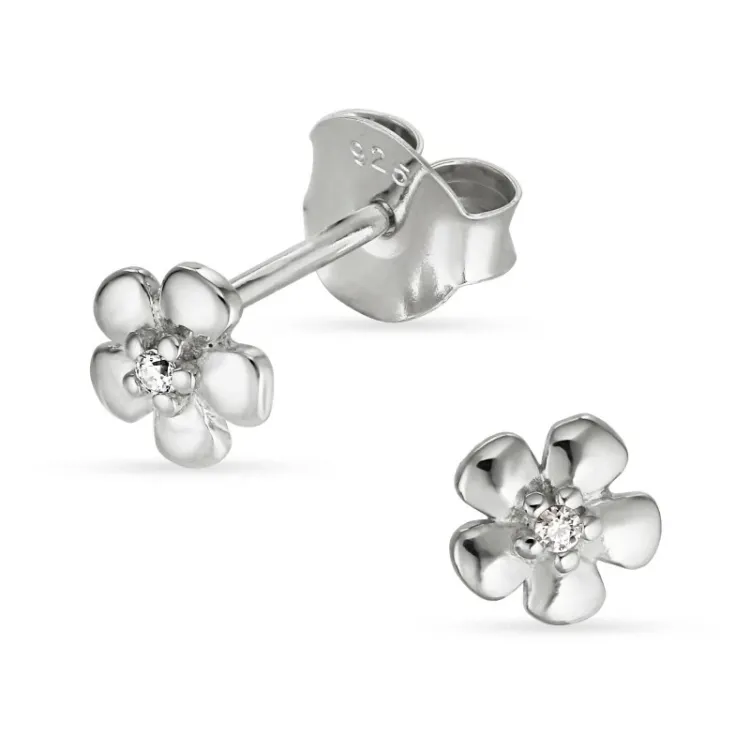 blommor örhängestift i silver