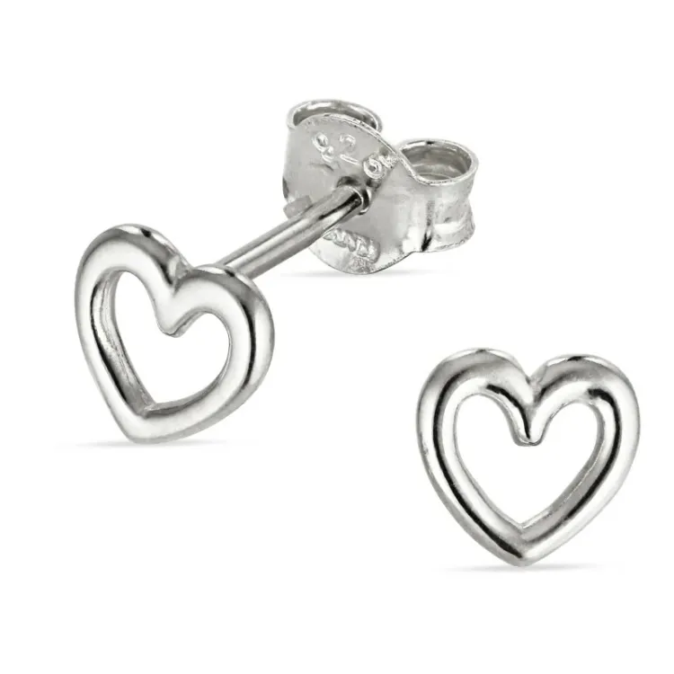 hjärta örhängestift i silver