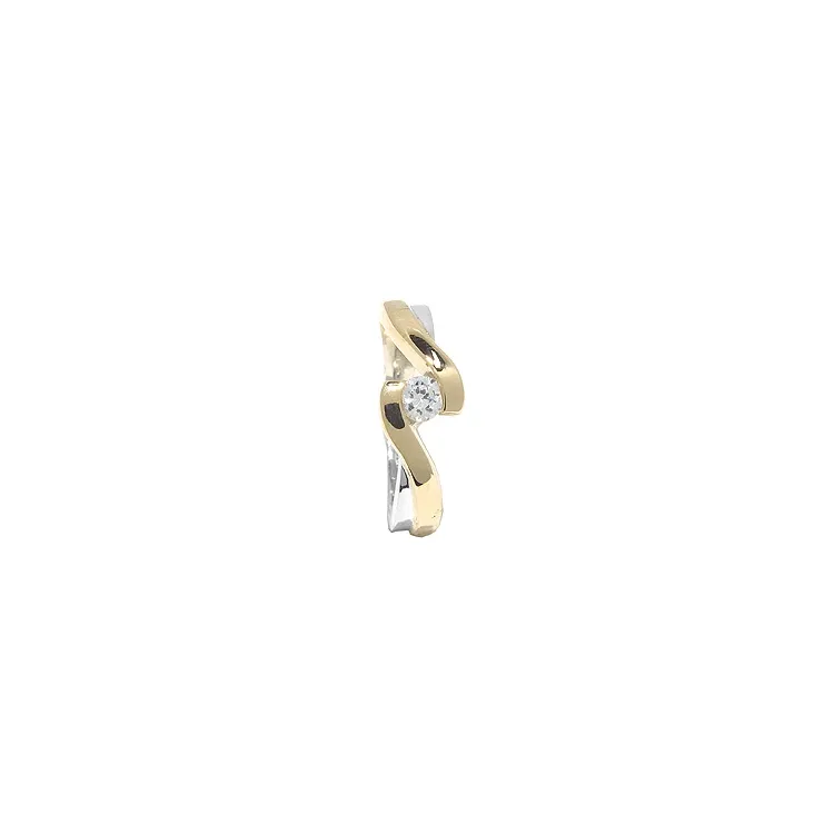 ring i silver med 8 karat guld