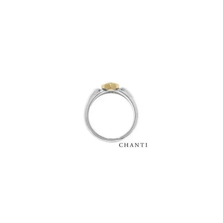 Hjärta ring i oxiderat sterlingsilver med 8 karat guld