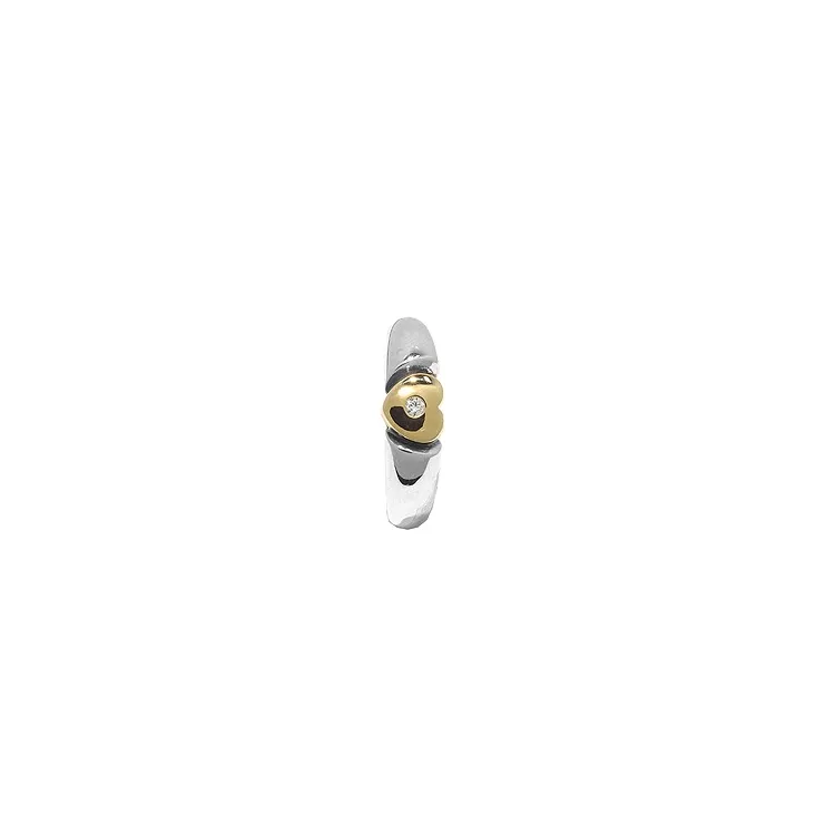 Hjärta ring i silver med 8 karat guld