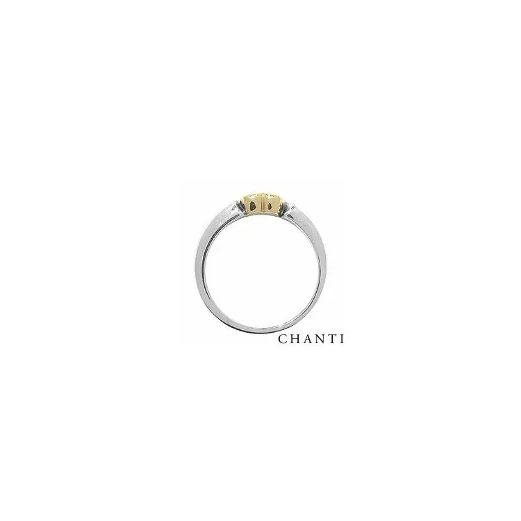 Hjärta ring i silver med 8 karat guld