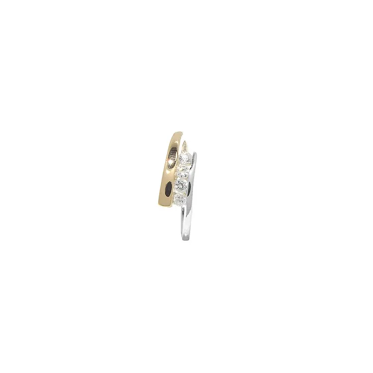 zirkon ring i silver med 8 karat guld