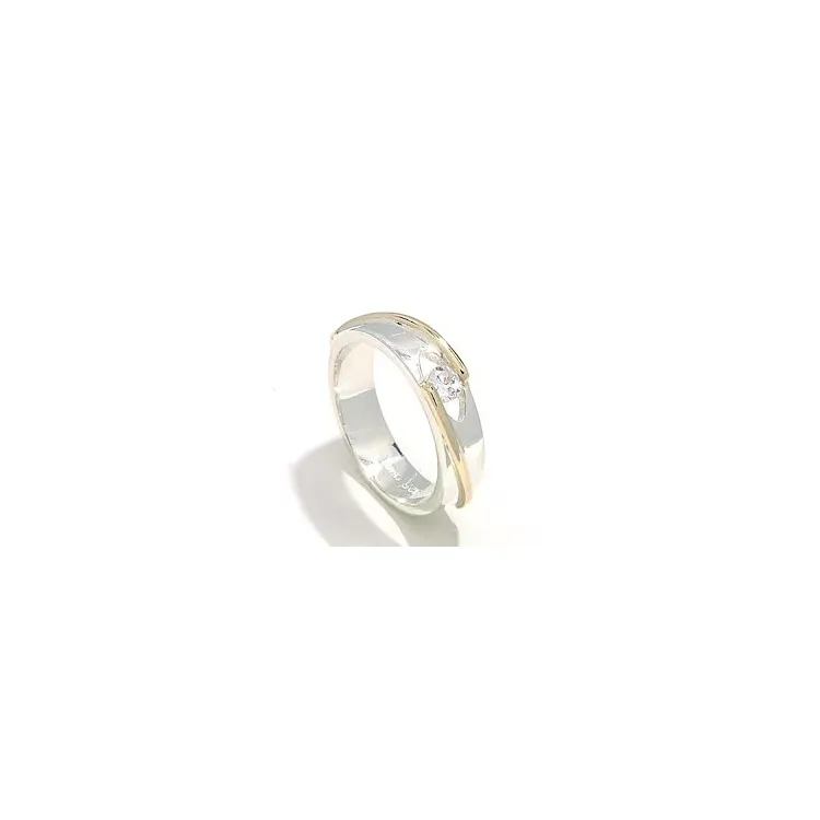 ring i silver med 8 karat guld