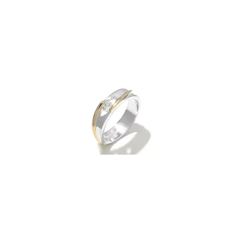 ring i silver med 8 karat guld