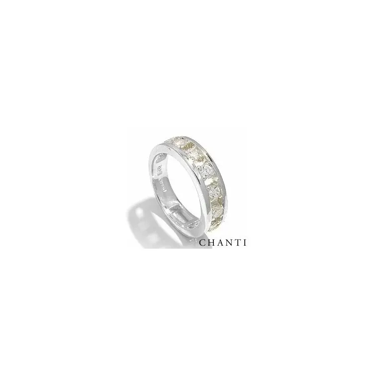 Enkel zirkon ring i silver