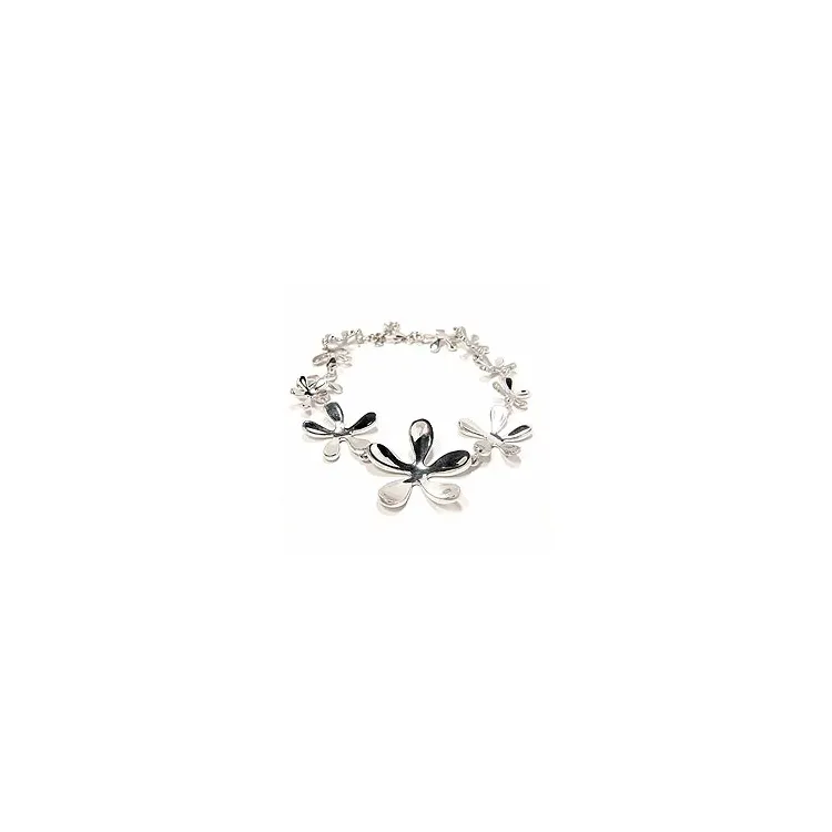 Blommor armband i silver med hängen i silver