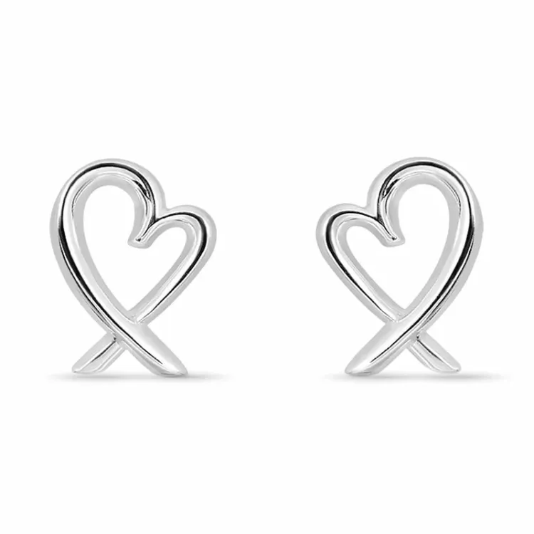 hjärta örhängestift i silver