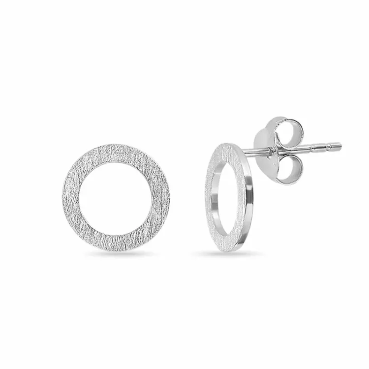 9 mm runda örhängestift i silver
