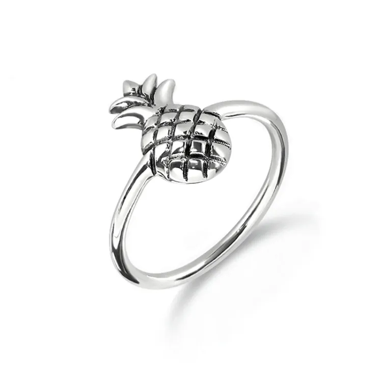 ananas ring i silver