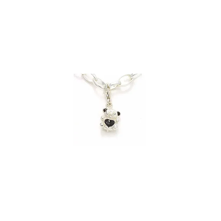 Barn charm i rhodinerat silver nalle