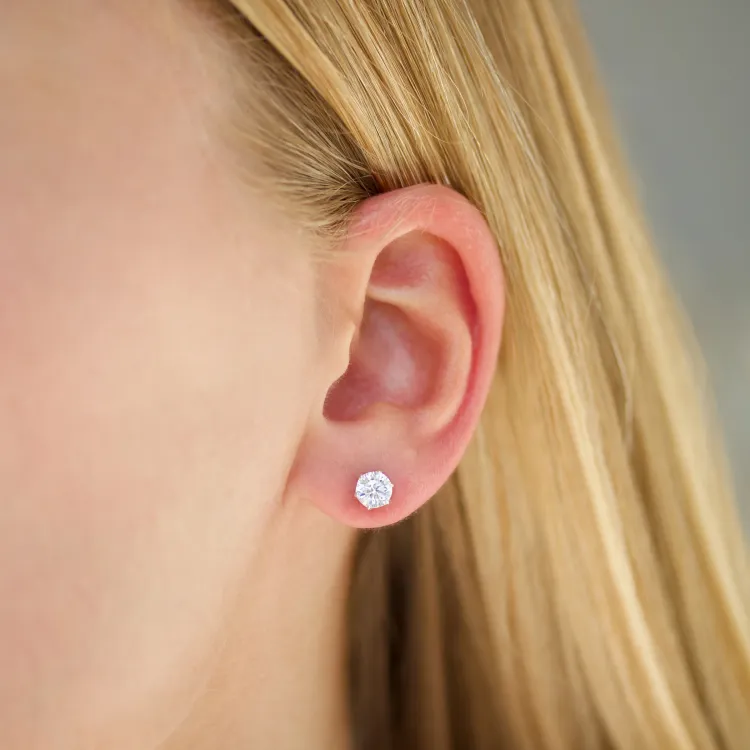 6 mm zirkon solitäreörhängestift i silver