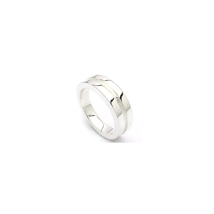 Förtjusande zirkon silver ring i rhodinerat silver