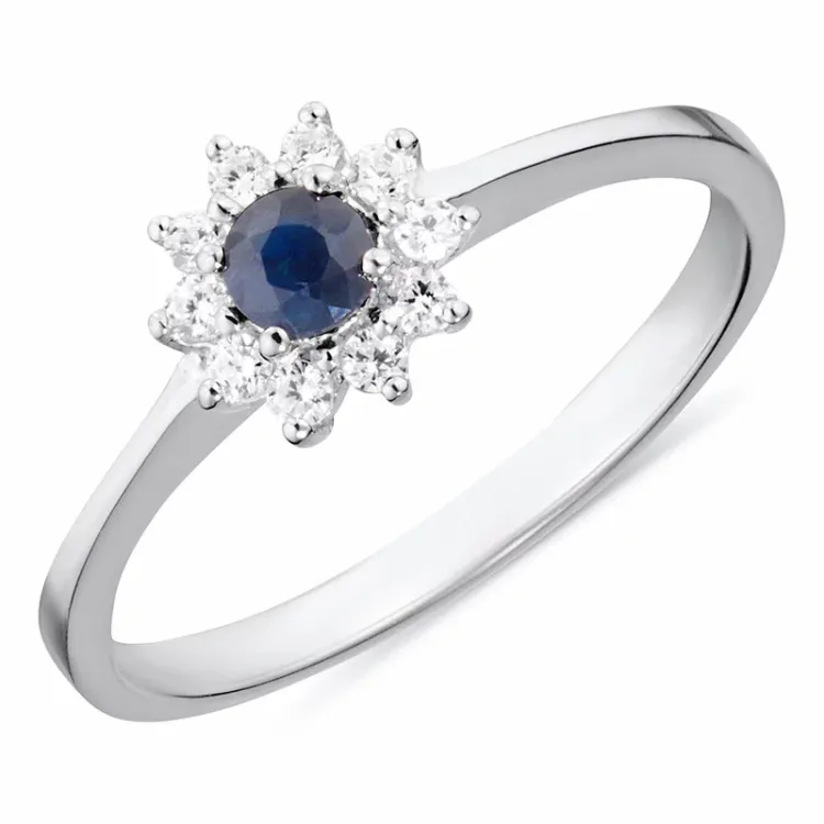 safir ring i silver