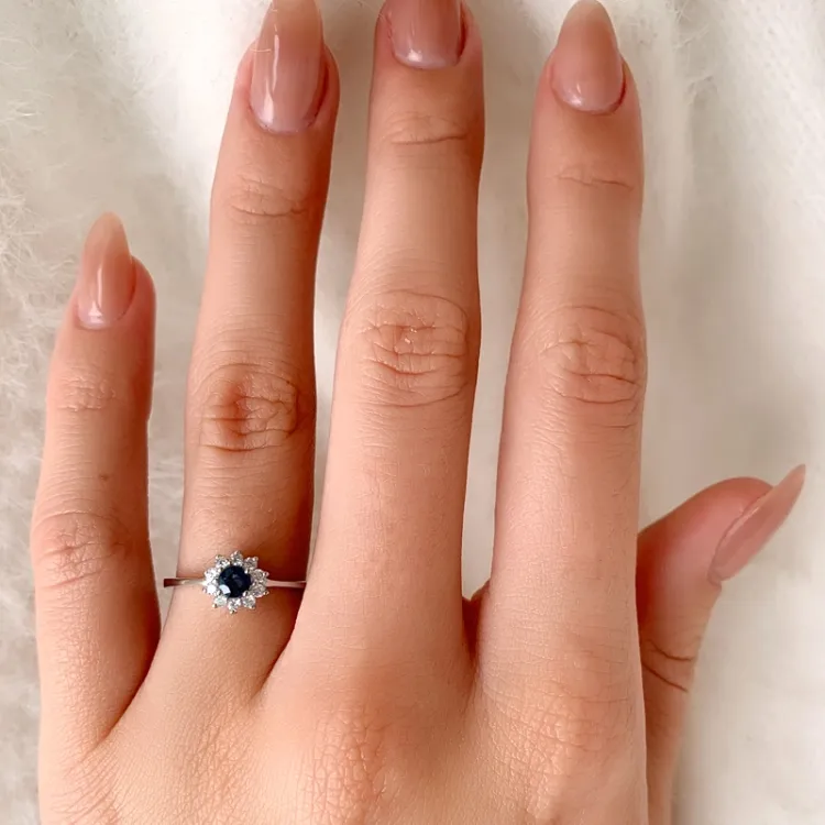 safir ring i silver