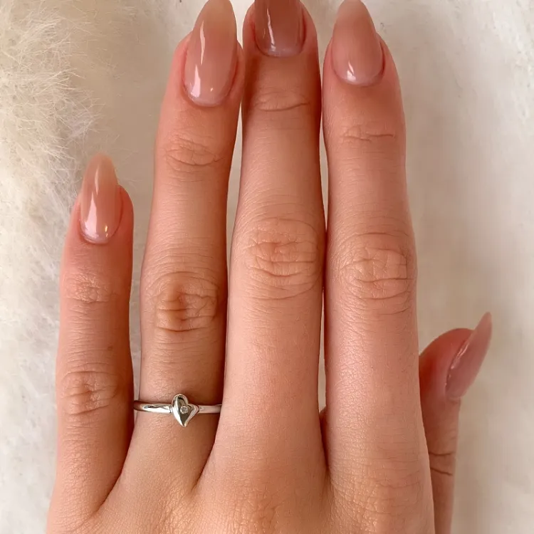 hjärta ring i silver