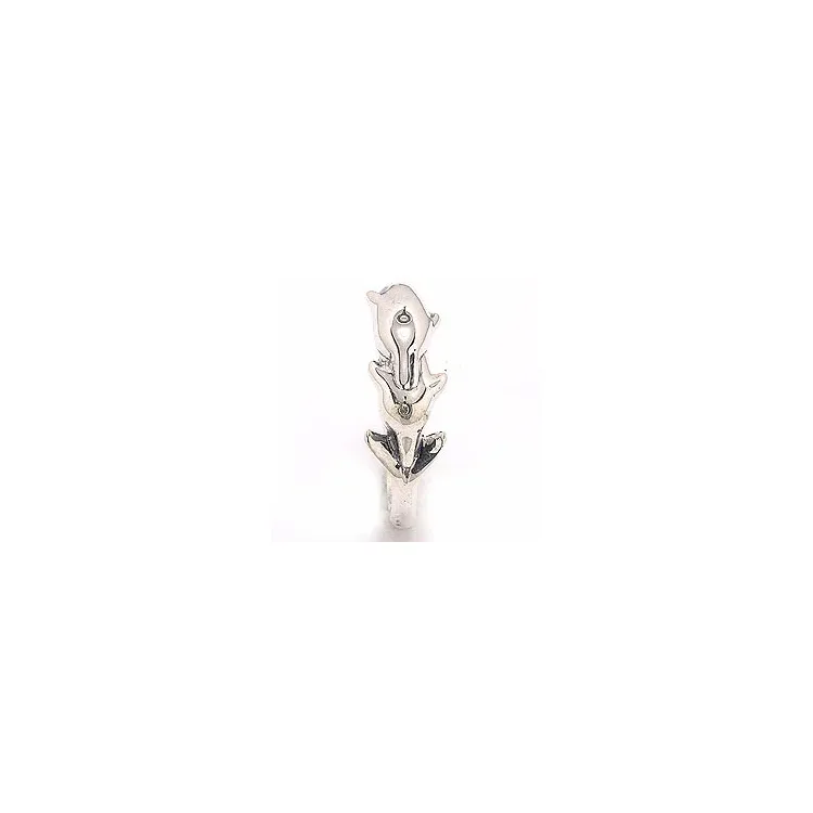 Delfin ring i oxiderat sterlingsilver