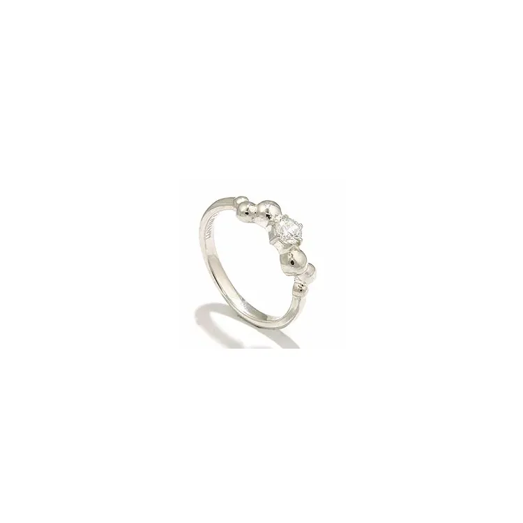 vit zirkon ring i silver