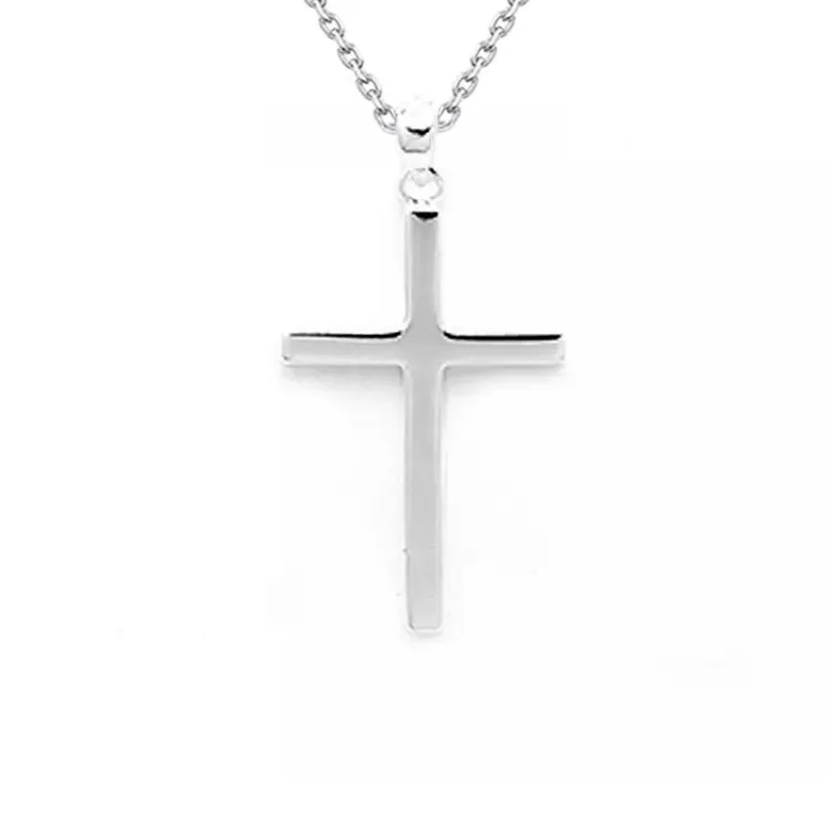 kors halsband i silver med hängen i silver