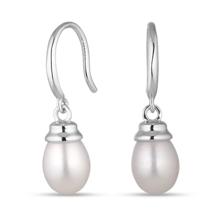 7,5-8 mm pärla örhängen i silver