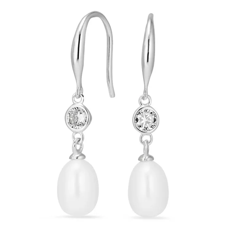 7,5-8 mm pärla örhängen i silver