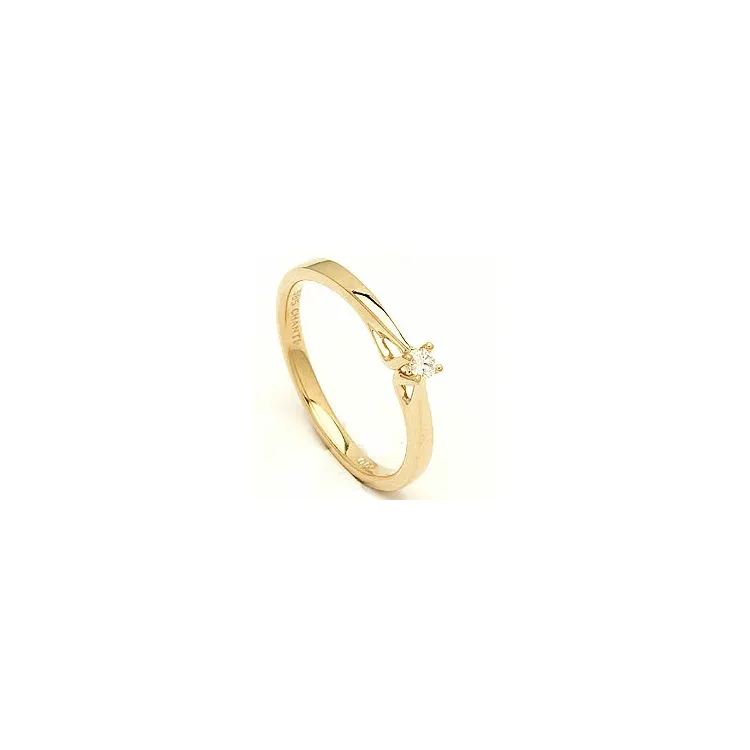 Enkel diamant guld ring i 14  karat guld 0,05 ct