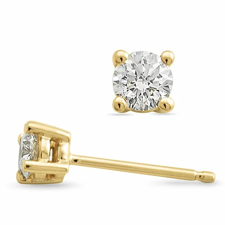 2 x 0,20 ct kampajn -  diamant örhängestift i 14 karat guld med diamant 