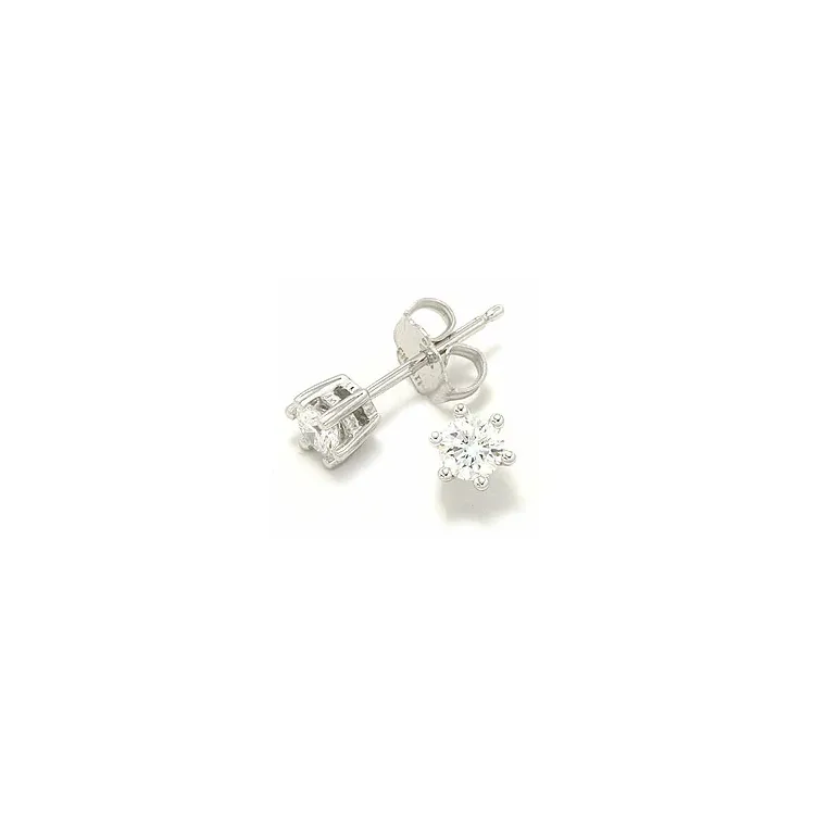 2 x 0,20 ct solitäreörhängestift i 14 karat vitguld med diamant