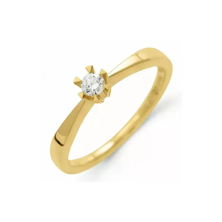 Kollektionsprov diamant solitärring i 14  karat guld 0,08 ct