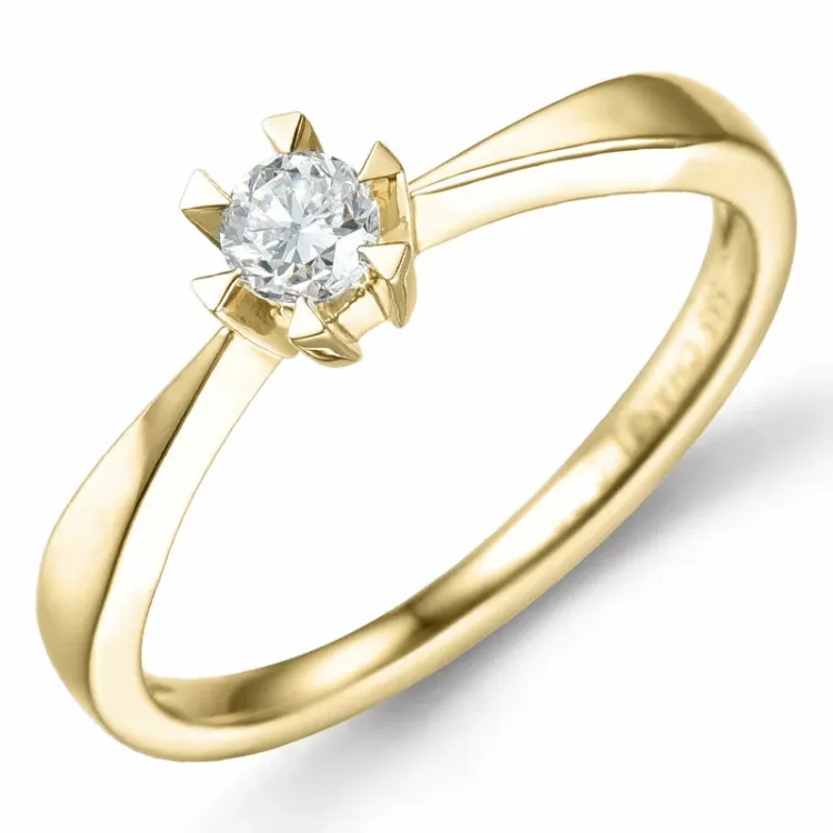0,20 ct solitärring i 14  karat guld 0,20 ct