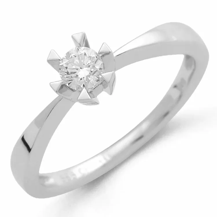 0,20 ct solitärring i 14  karat vitguld 0,20 ct